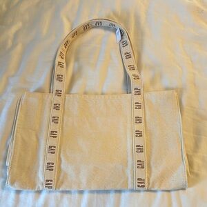 GAP Tan Canvas Tote with Logo Straps